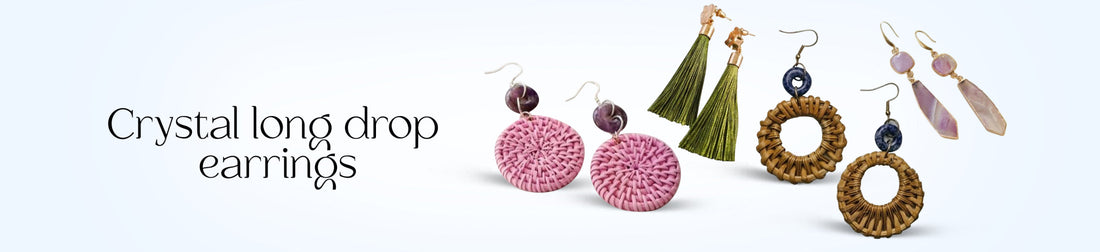 Crystal long drop earrings -UK