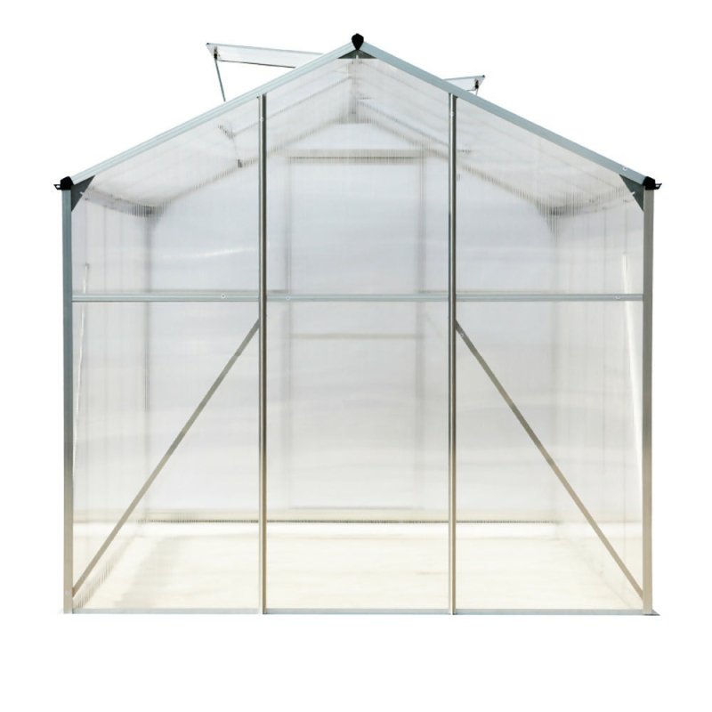 10ft × 6ft Polycarbonate Aluminium Greenhouse with Sliding Door - Greenhouse - British D'sire