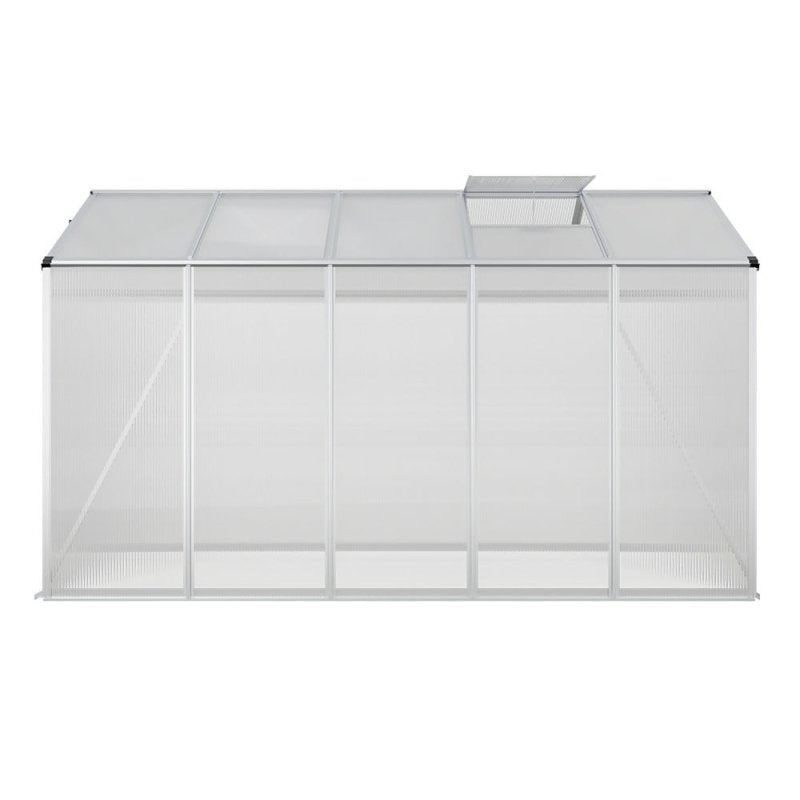 10ft × 6ft Polycarbonate Aluminium Greenhouse with Sliding Door - Greenhouse - British D'sire