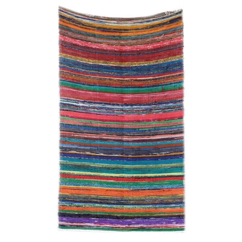 155 x 90cm Luxury Rag Rug - Natural - Indian Rag Rugs - British D'sire