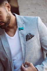 Bow Tie Lapel Pin, Turquoise