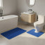 2 Piece Box Design Bath Mat Set Soft Absorbent Non-Slip Bathroom Mats - Royal Blue - British D'sire