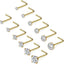 20G 1.5mm 2mm 2.5mm 3mm 3.5mm 4mm Nose Rings, 4 - 12Pcs Clear Diamond CZ Nose Studs Nose Piercings Jewellery - Studs - British D'sire