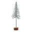 Small Snowy Spindle Tree In Wood Log Christmas Decoration