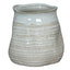 Tava Wide Hewn Vase - Emerald Green Ceramic Decorative Vase
