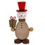 Wooden Snowman with Present Home Decor Ornament Decoration