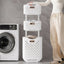 3 - Tier Foldable Laundry Baskets with Casters - Laundry Basket - British D'sire