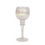 Pair of Lustre Ribbed Stem Globe Candle Holders 35cm & 30cm