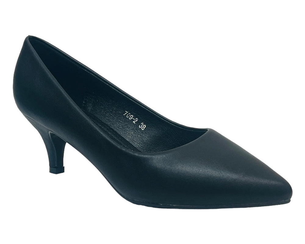 Faux Leather Stiletto Heel Court Shoes