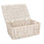 35cm Empty Wicker Whitewash Picnic Basket - Empty Picnic Baskets - British D'sire
