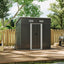 6 x 4 ft Pent Metal Garden Shed Outdoor Tool Storage Shed with Base Foundation, Charcoal Black - Garden Shed - British D'sire
