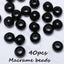 40 Pieces Black Wooden Macrame Beads 25mm with 10mm Large Hole for Craft, Wood Spacer Beads, Natural Round Ball Farmhouse Wooden Loose Beads for Garlands/Jewelry Making/Home Wall Hanging Decor