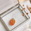 925 Sterling Silver & Oval Orange Agate Crystal Long Length Necklace - Necklaces - British D'sire