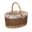 Garden Rose Cotton Lined Country Oval Wicker Shopping Baskets