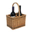 Red Hamper Full buff Unpeeled Wicker Drinks Basket