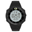 SANDA 6071 Three-split Screen LED Digital Display Luminous Stopwatch Timing Multifunctional Men Sports Electronic Watch(Black White)