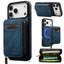For iPhone 18 Pro / 17 Pro LC.IMEEKE L6 Series Zipper Card Bag MagSafe Magnetic Phone Case(Blue)