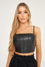 Black Faux Leather Corset Top