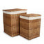 White Lining Light Steamed Square Laundry Wicker Basket