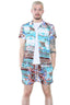 Men's Vibrant Abstract Print Shirt and Shorts Set – Summer Co-Ord Outfit