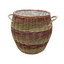 Rope Handle Wicker Barrel Log Basket