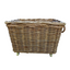 Extra Large Rope Handle Wicker Log Basket on Wheels