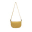 Italian Designer Leather Round Shoulder Bag Mustard