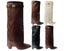 Knee High Faux Leather Fold Over Block Heel Boots