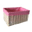 Red Hamper Pink Spotty Lined Storage Basket