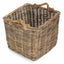 Square Grey Rattan Log Basket