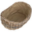 Boat Shaped Rattan Log Basket with Hessian Lining