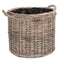 Red Hamper Rope Handled Rattan Round Planter with Plastic Lining