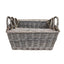 Red Hamper Wicker Antique Wash Finish Handled Unlined Storage Basket
