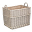 Red Hamper Rectangular Hessian Lined Wicker Log Storage Basket