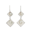 Sundari Jewellery Statement double square Shiva shell earrings set into sterling silver