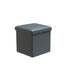Faux Leather Storage Ottoman Storage Box With Lid Foldable - 38x38x38cm Square - Grey