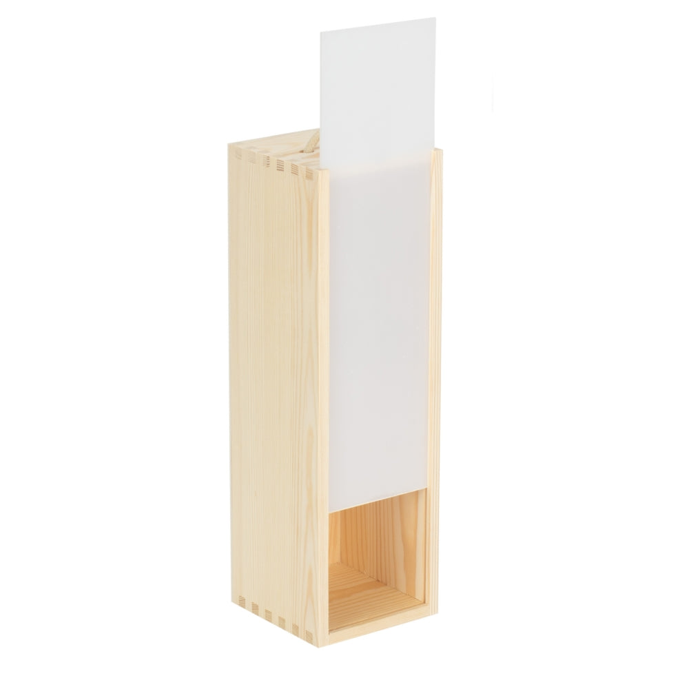 Red Hamper Single Bottle Wooden Box With Clear Acrylic Sliding Lid
