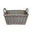 Red Hamper Wicker Antique Wash Finish Handled Unlined Storage Basket