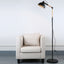 Adjustable Angle Metal Wooden Chassis Floor Lamp (Black) - British D'sire