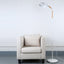 Adjustable Angle Metal Wooden Chassis Floor Lamp (White) - British D'sire