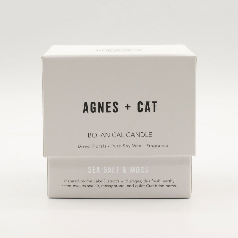 Agnes + Cat Botanical Soy Wax Candle - Seasalt & Moss - Agnes + Cat Botanical Soy Wax Candles - British D'sire