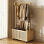 Bamboo Garment Rack with Woven Rattan Storage - Garment Rack - British D'sire