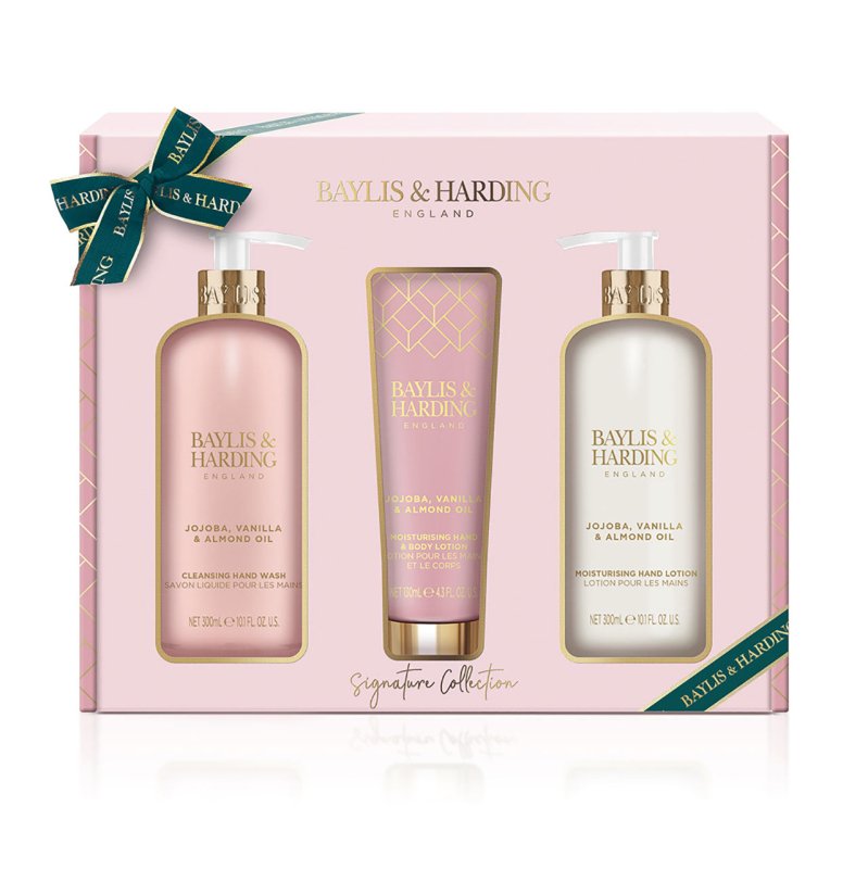 Baylis & Harding Jojoba, Vanilla & Almond Oil Luxury Hand Care Trio Gift Set - Bath & Body Gift Sets - British D'sire