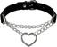 BEHAHAI 1 PCS Heart Leather Choker Black O Ring Vintage Gothic Punk Choker Fancy Dress Rock Choker Necklace PU Leather Collar Choker - Necklaces & Pendants - British D'sire