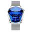 BINBOND Locomotive Concept Watch Men Live Black Technology Watch(White Net Belt-White Steel-Blue Face) - British D'sire