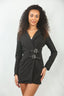 Black Belted Blazer Dress – Tailored Chic Style - Blazer - British D'sire