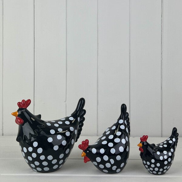 Black Speckled Chicken Td15.6X9.2cm H13.3cm - Figurines - British D'sire
