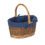 Blue Lined Country Oval Wicker Shopping Basket - Shopping Baskets - British D'sire