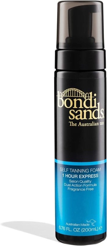 Bondi Sands 1-Hour Express Self Tanning Foam | Lightweight, Fragrance-Free Formula Quickly Provides a Natural, Flawless Bronzed Glow, Vegan + Cruelty Free | 200 mL/6.76 Oz… - British D'sire