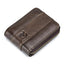 BULL CAPTAIN 025 Leather First - Layer Cowhide Wallet Multi - Function Card Tap Wallet(Brown) - British D'sire